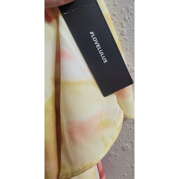 Lulu's Full of Sunshine Yellow Tie-Dye Strapless Maxi Dress M, New, Retails $69 - Picture 7 of 11